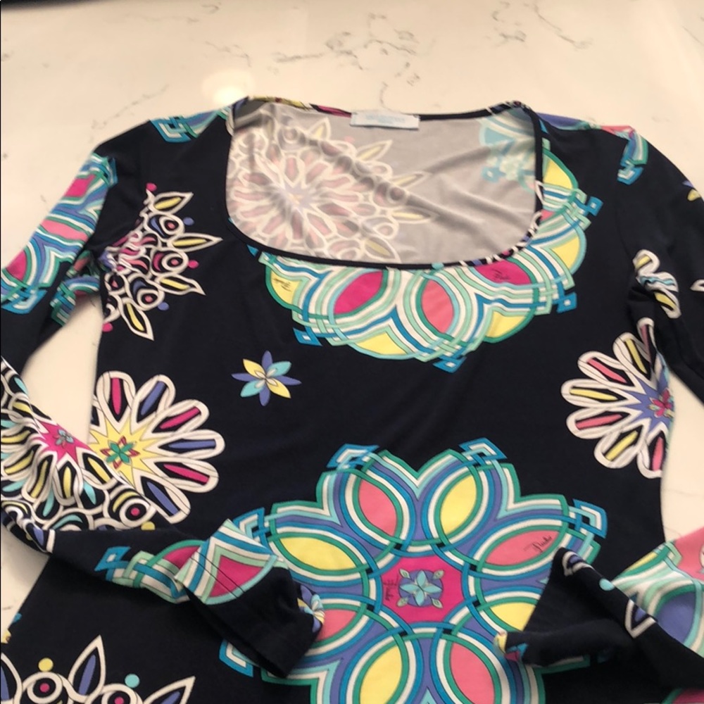 Emilio Pucci colorful scooped neck top